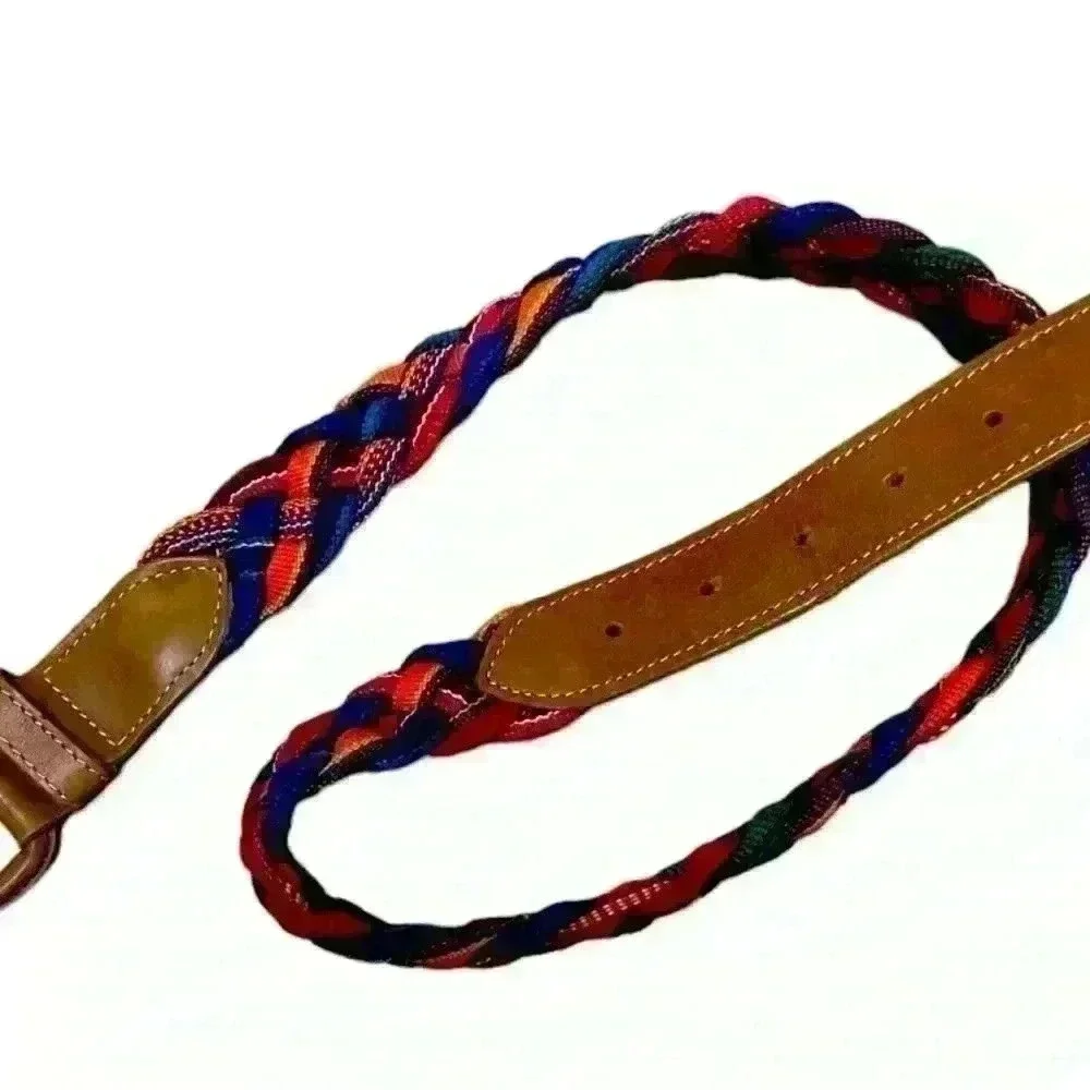 BELT Braided Multicolor Vintage Guatemala Colorful